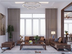 Mẫu sofa gỗ óc chó giá rẻ