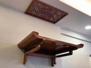 Không gian thờ tự trang nghiêm, gọn gàng