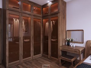 tủ quần áo gỗ óc chó hiện đại