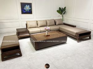 Sự kết hợp hoàn hảo giữa khung xương gỗ óc chó và màu sắc chất liệu da cao cấp