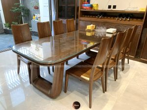 Mua bộ bàn ghế ăn gỗ óc chó đẹp tại vinh