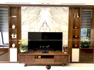 Kệ tivi kết hợp với tủ trang trí