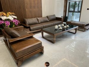 sofa gỗ óc chó đẹp