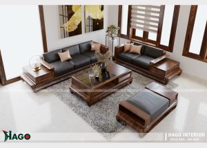 Sofa Góc gỗ Óc chó