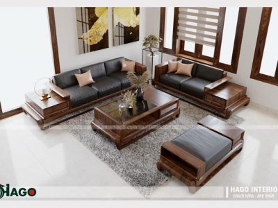 Sofa Góc gỗ Óc chó