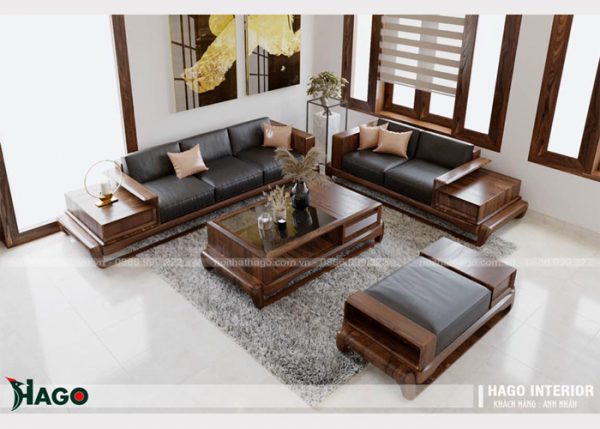 Sofa Góc gỗ Óc chó