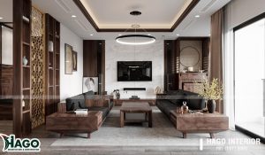 Nội thất phòng khách sofa gỗ tự nhiên tại TP Vinh