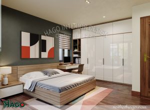 phòng ngủ gỗ óc chó đẹp cao cấp