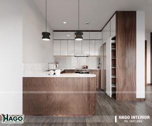 thi công tủ bếp hiện đại chữ U